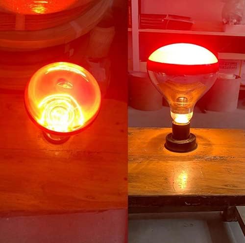 Qixivcom 4-пакувања 275W топлината ламба инфрацрвена инфрацрвена сијаличка за греење темно црвена светлина стакло топлинска ламба E26