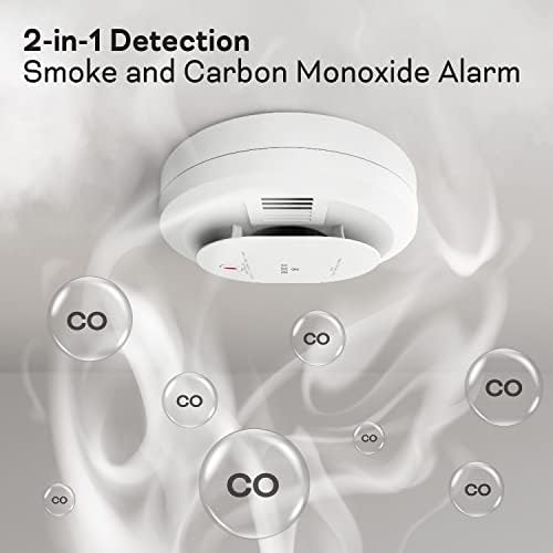 Kidde Smoke & Carbon Monoxide Detector, AA батерија управува, LED индикатори за светло за предупредување, 2 пакувања