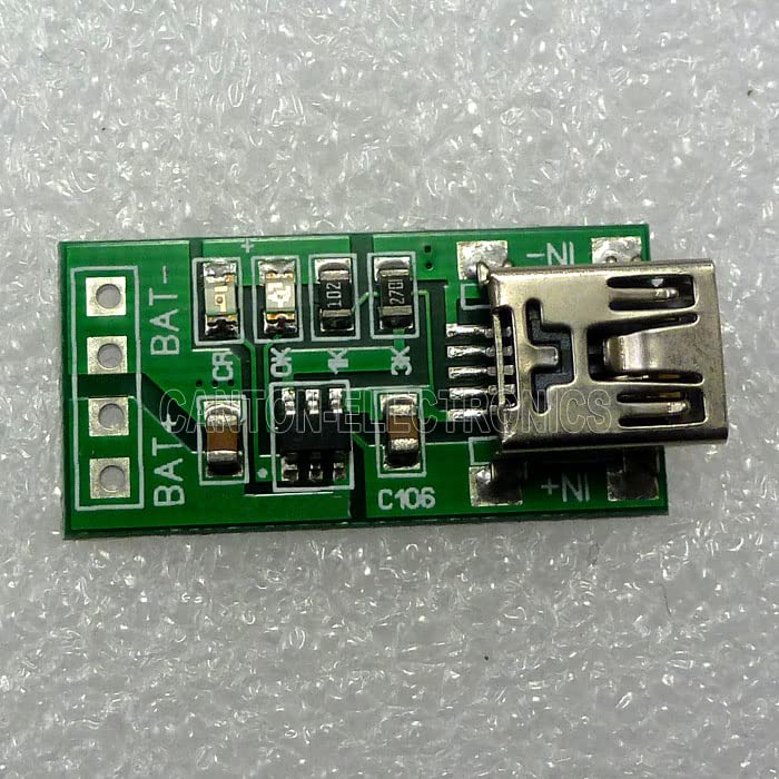Eletechsup Mini USB Liitium Battery Charger Module TP4057 DC 5V до 4.2V чекор-надолу табла за табли за мобилен телефон 18650 соларен полнач