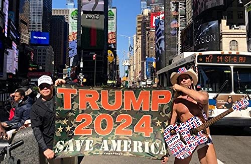 Трамп 2024 - Зачувај Америка - Камуфлажа - Премиум одделение - 4 Громити - 3x5 стапки - 100Д најлон