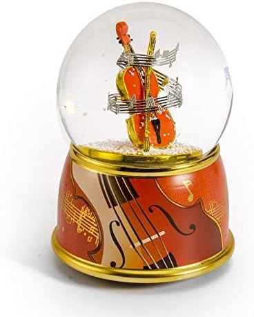 Музичка тема виолина со насликана основна музичка вода/снежен глобус - многу песни што треба да се изберат - зајдисонце на изгрејсонце