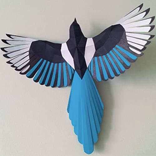 Magpie форма DIY хартија модел рачно изработен трофеј за хартија 3D оригами загатка геометриска хартија скулптура креативна декорација