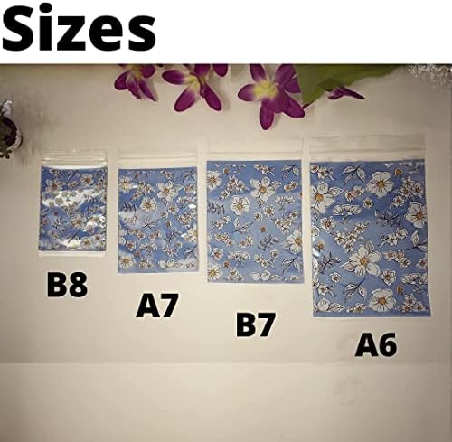 Фуџимото Зиплок Торбички | 60 Торбички | 4 Пакувања Сино Цветно Печатење | Пакување од 4 | Големина: А6