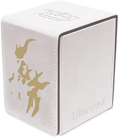 Ultra Pro Pokémon: Elite Series: Arceus Alcove Flip Deck Box, кутија за картички за тргување со бела кожа, продавници 100 картички