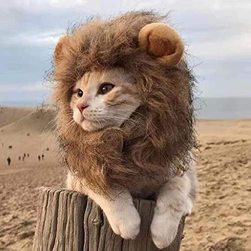 Капаче за мачки, лав грива за мачки, облечете ја мачката како лав.3 различни големини.