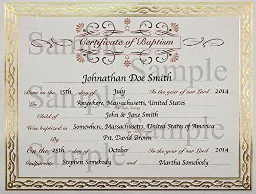 Сертификат за крштевање Со Елегантна Граница-6 Пакет-Серпентин 44407
