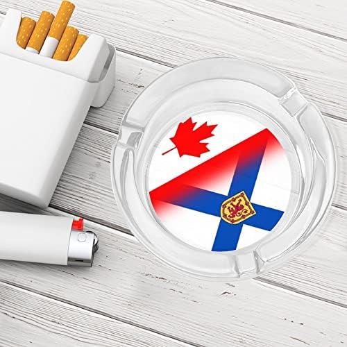 Канада Нова Шкотска знаме стакло пепелници за цигари и цигари, држач за табела за табела за декорација на маса
