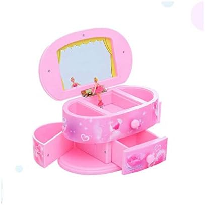 Н/МУЗИЧКО кутија за накит со фиока за влечење рачна рака, козметичка кутија за складирање, роденденски ден на вinesубените Ден за деца девојки