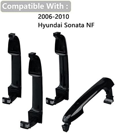 YmhHefy црна надворешна надворешна врата се справува со комплет за замена компатибилен со 2006 2007 2008 2009 2010 година Hyundai