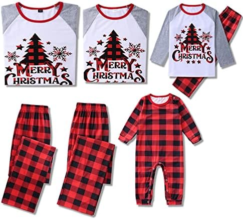Божиќна карирана печатена дневна облека Божиќно семејство што одговара на пижами Божиќни пижами за семејство плус големина 5x