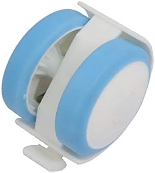 X-Dree 2-инчен DIA 6,5 mm матични врткувачки сопирачки рициново тркало сино бело за креветчето (2 пулгади де диметро, ​​6,5 мм, Васстаго, Руеда