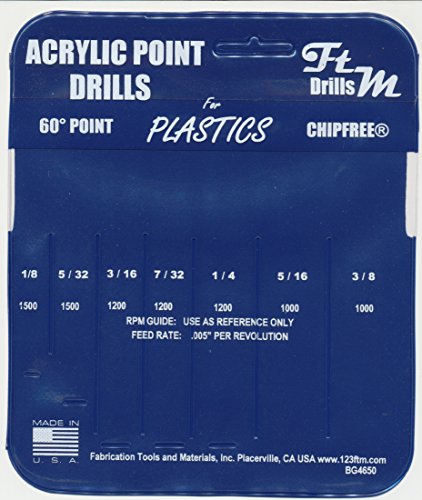 Веснички битови за пластика Norseman 7pc акрилна точка вежба поставена во винилна торбичка. Вклучува 1/8 , 5/32, 3/16 , 7/32 1/4 , 5/16 и 3/8