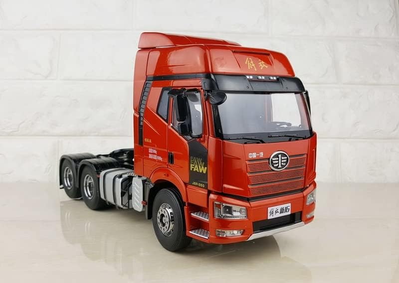Faw Jiefang NEW J6P-550 Space Cab Trailer Trailer Trucle Red 1/24 Diecast Truck Pre-Builed Model