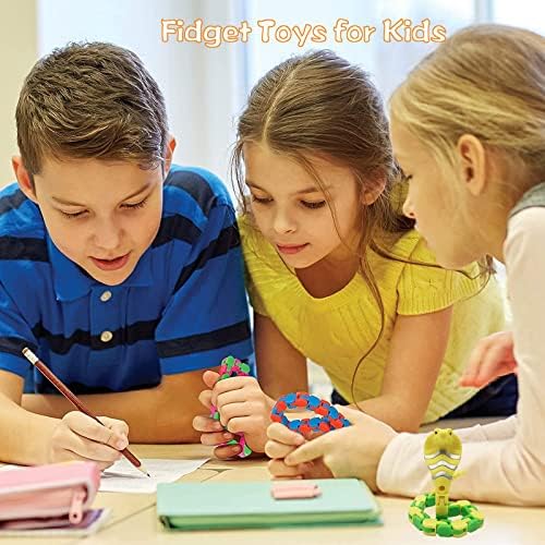 6 пакувања Sensoy Fidget Toys Set, Wacky Tracks Snap и кликнете на Fidget играчки за момчиња девојчиња возрасни, фигури играчки за дете