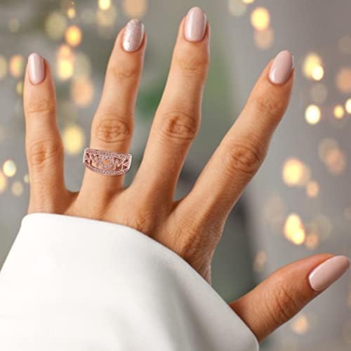 Womenените ветуваат ringубовни прстени во форма на срце за мајчини цирконски букви за раздвојување симулиран дијамантски прстен за жени