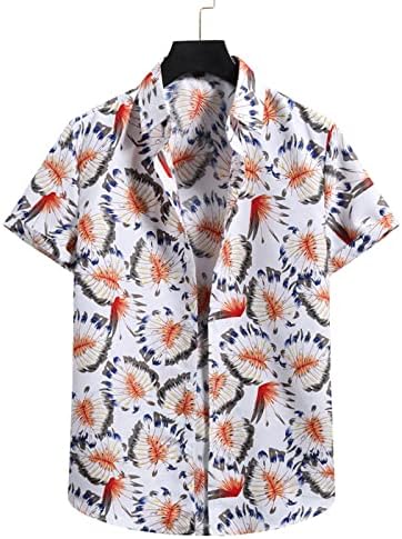 Bmisegm летни кошули за мажи мажи со краток ракав лабава цветна кошула со една кошула со ракав