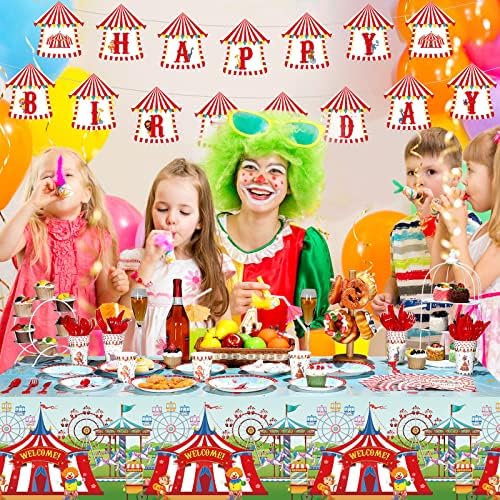 172 Парчиња Украси За Карневалски Забави Поставени Материјали За Циркуски Карневалски Забави Садови За Циркус Среќен Роденден Транспаренти