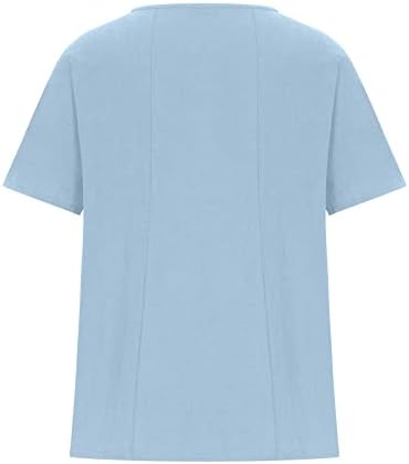 Дами графички дупе тенок туничен каросерија тесни кошули постелнина врвови камиолни маички кратки ракави обични кошули ДС