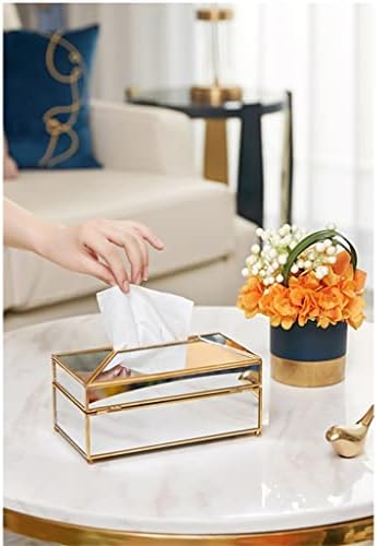 Лук -ткиво кутија Дома украсен сад златни држачи за автомобили покриваат метална стаклена хартија кутија за ткиво