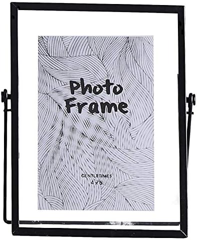 Xiaohong 2 пакет 4x6 метално лебдечко стакло рамка со слика со метал, едноставна метална геометриска рамка за слики за фотографии,