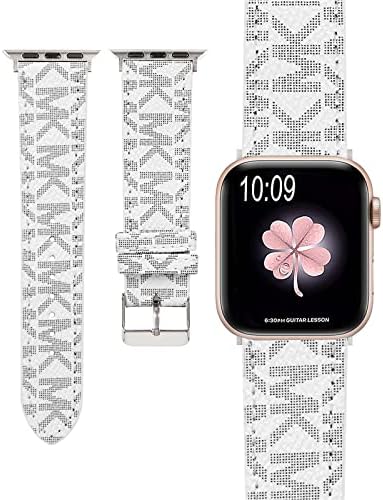 Луксузни Дизајнерски Бендови За Часовници Компатибилни Со Apple Watch За Жени Мажи, Кожни Гроздобер Ремени За Замена Класични Бендови Тока