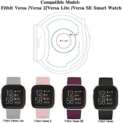 Binsiton Sport Bands компатибилни со Fitbit Versa 2/Versa/Versa Lite For Women Men, зглобовите за замена на силиконските заменски страни за смарт часовник за Верса 2, А-Ред/Греј