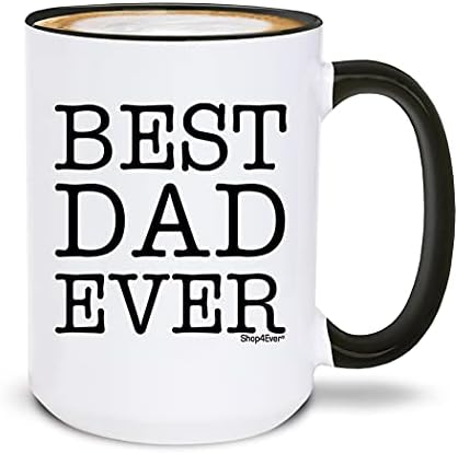 Shop4Ever Најдобар татко некогаш керамички кафе чаша со црна рачка чаша 15 мл