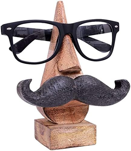 Generic_ Дрвен спектакл држач за мустаќи, држач за очила на носот на носот, уникатен облик Спектакл, СТАНД, совршен држач за