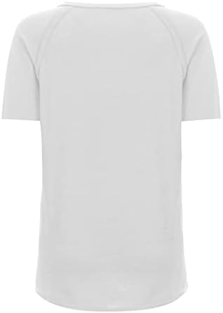 Fragarn женски моден мода со врат за печатење, обична маица со кратки ракави со кратки ракави