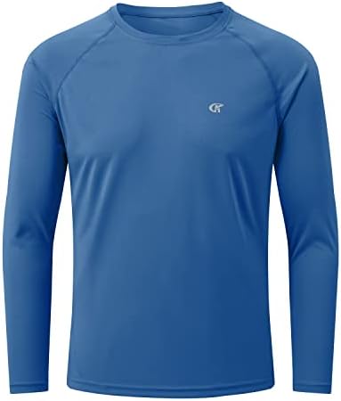 Машки кошули со долги ракави UPF 50+ УВ Сонце за заштита од сонце за пешачење за трчање на тренингот за пливање