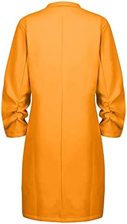 Tweed Отворени предни кардигани женски зимски опремени надворешни облеки пријатни 3/4 ракави колеџ солидна боја лапел Енканто