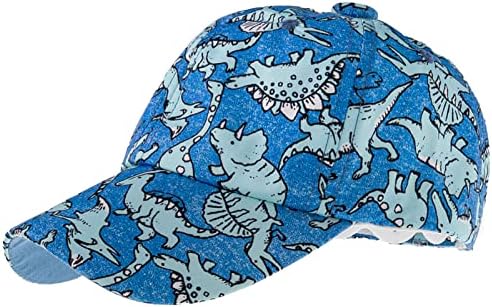 Julerwoo деца диносаурус и капа за бејзбол капа што може да се прилагоди на брзата мрежа УВ -заштита Сонцеви капи.