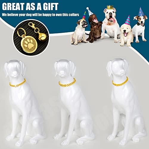 Јака за кучиња златен ланец на идофас 14мм кубански линк јака за кучиња со блинг cz дијаманти тока 18к позлатени метални јаки од кучиња