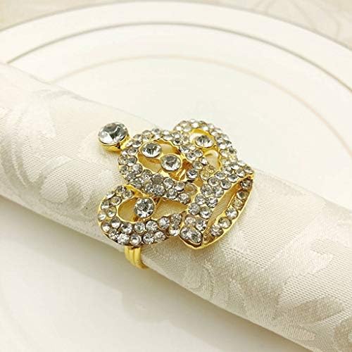 Pdgjg салфетка тока мулти функција пешкир прстен за салфетка за домашни салфетки држач златен памук свадбени материјали украси за