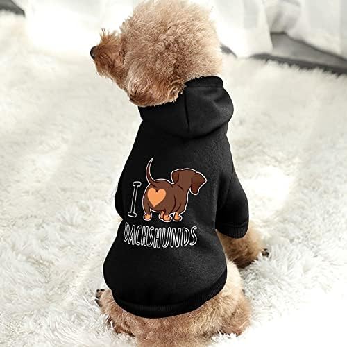 Симпатична кучиња Dachshund Dog Ene-Peeciate кошула трендовски костум за кучиња со додатоци за капаче за домашни миленици