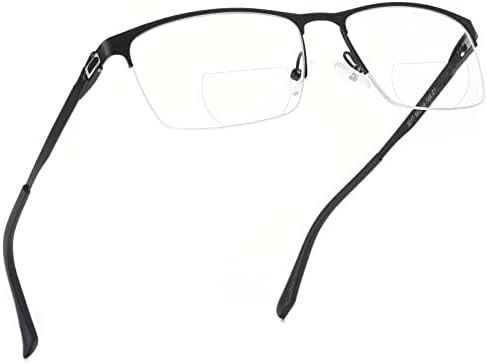 Лорели Бифокални Очила За Читање Мажи Сина Светлина Блокирање На Половина Рамка Бизнис Плоштад Компјутер Читач Машки