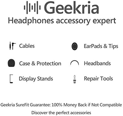 Слушал за слушалки за над-уво Geekria Shield за слушалки со големи уши, заменски заштитнички тарини со тврда школка со носење торба