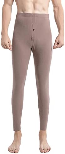 Мажи зимски топли хеланки Премиум памучно руно наредени термички долна облека на дното, долга, плус плус големина термички активни панталони