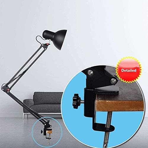 LED Bedside Table Lamp Foldable Long Arm Desk Lamp Metal E27 Energy-Saving Eye Protection Study Desk Lamp Flexible Adjustable Angle Living