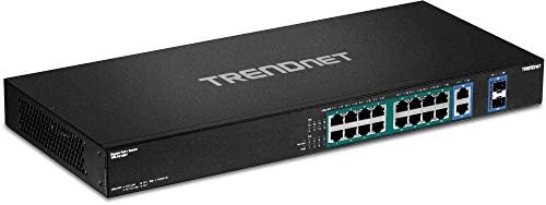 Trendnet 18-порта Gigabit High Power PoE+ Switch, 16 x Gigabit POE+ пристаништа, 2 x споделени порти за гигабит, капацитет за префрлување