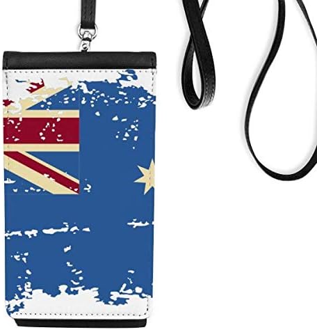 Австралија со вкус на вкус Ретро илустрација Телефонски чанта чанта што виси мобилна торбичка црн џеб