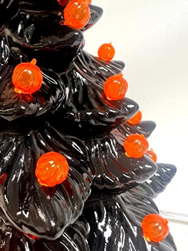 Национални лити од керамичко дрво во форма на тиква - Совршени за Ноќта на вештерките или Денот на благодарноста - портокалова боја