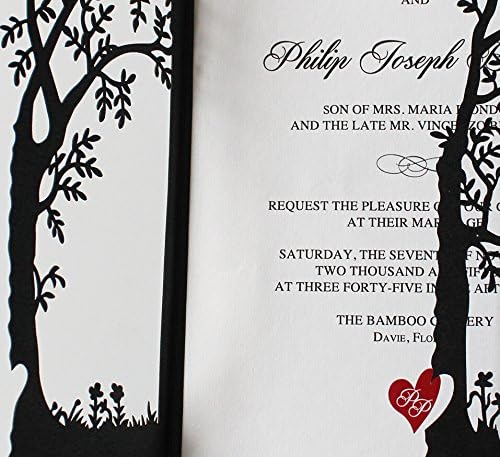 Црна Свадба Покани, Дрво Покани, Црвено Срце Свадба Покана Картички