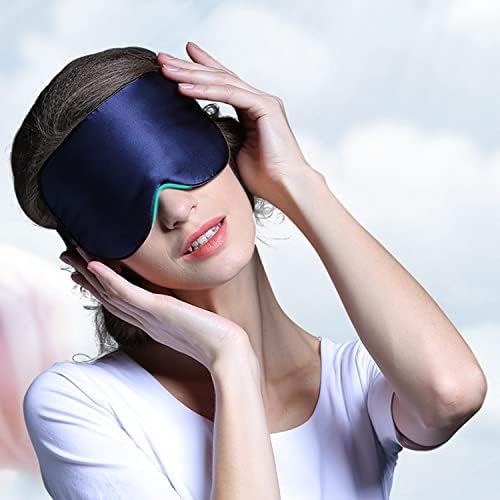 Свила спиење маска за очи за слепи затемнување со еластична лента за лента 3 пакувања, маски за спиење за жени мажи, спиење,
