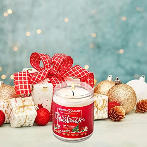 Божиќна миризлива свеќа, вкус на цимет од јаболка, природна свеќа од соја, Божиќен подарок, креативен подарок, подарок за добар пријател, подарок