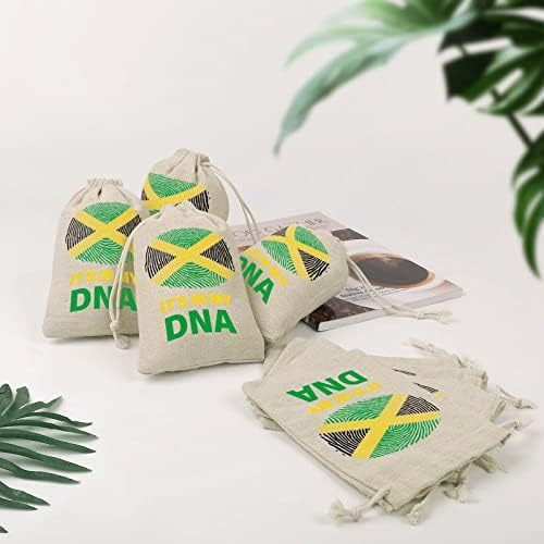 Јамајка Тоа Е Во Мојата Днк Врвки Торби За Складирање Торбички За Подароци За Бонбони За Повеќекратна Употреба Преклоплив И Компактен Повеќенаменски Џебен Пакет 8