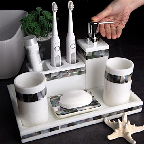 SLSFJLKJ countertop сет за бања поставен електричен држач за четки за заби, чаша за миење садови за венчавки за бања