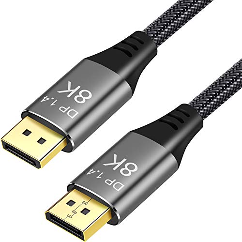 CableConn DisplayPort Cable Ultra HD 8K 4K бакарен кабел DP 1,4 HBR3 8K@60Hz 4K@144Hz Висока брзина 32.4Gbps HDCP 3D тенок и