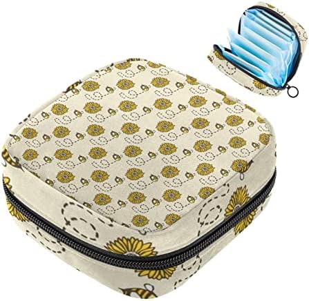 Мали сончогледи и пчели менструална торба санитарна торба за чување на салфетки за чување тампони за патувања собираат торба женска нега санитарна