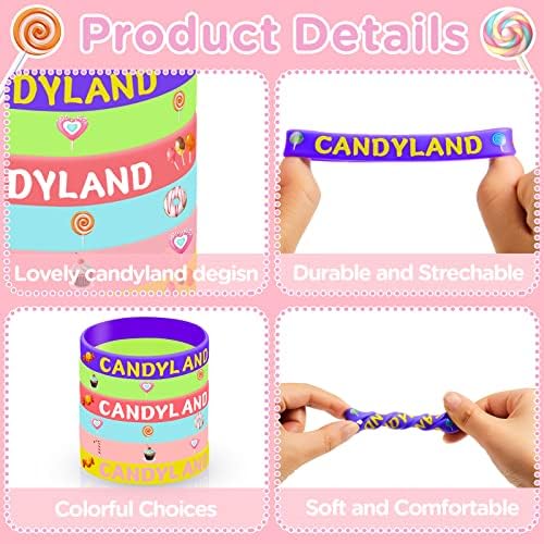 Candyland Силиконски Нараквици Candyland Тема Партија Фаворизира Candyland Партија Фаворизира Candyland Партија Украси Нараквици Бонбони Лижавче